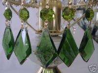 GREEN CRYSTAL GLASS LAMP CHANDELIER KITE PRISM 5  