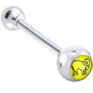  Zodiac Sign Aries Sign Logo Barbell Tongue Ring Jewelry