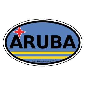 Aruba Flag Car Bumper Sticker Decal Oval