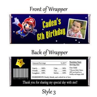 Mario Brothers Personalized Candy Bar Wrapper Digital  
