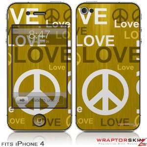   Love and Peace Yellow (DOES NOT fit newer iPhone 4S) 