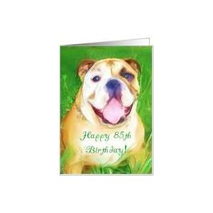  Happy 85th Birthday English bulldog Art Card Toys & Games