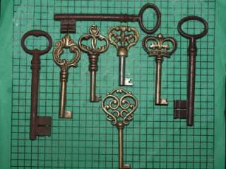 Old Vintage Antique Keys Skeleton Ornate French German HEART KEY 