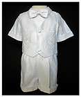 New Infant Toddler Boy Christening Baptism Outfit XS S 
