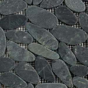   Stones Black Flat Pebbles Series Tumbled Natural Stone   13996 Home