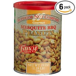 Superior Nut Gourmet Mesquite BBQ Peanuts, 19 Ounce Canisters (Pack of 