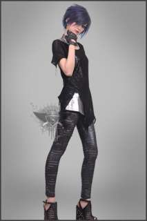 SL250 Black Punk Rock Style Tights Pants Leggings See Through  