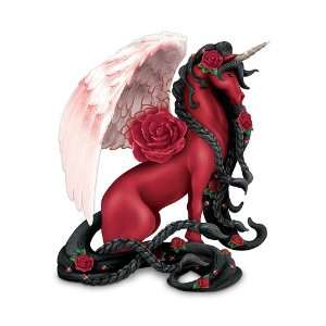 Mystic Rose Collectible Red Unicorn Figurine by The Hamilton 