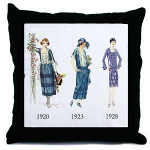  1920s Vintage Throw Pillow by 