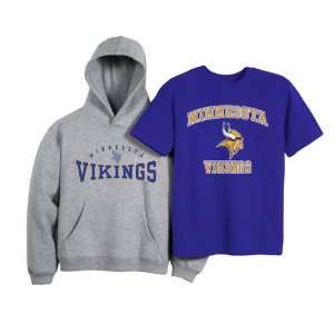 Minnesota Vikings Youth Short Sleeve Tee/Hooded Sweatshirt Combo Pack 