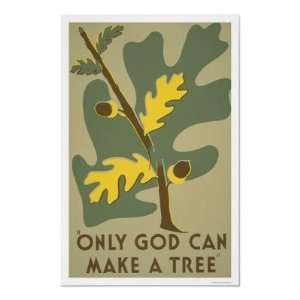 Only God Can Make Trees 1938 WPA Poster 
