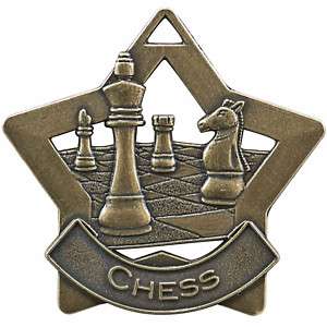 Star Shaped Chess Medals w/Ribbon Award Trophy  