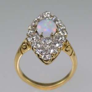 18ct gold Antique 1.80ct Old European Diamond Opal ring.Victorian ring 