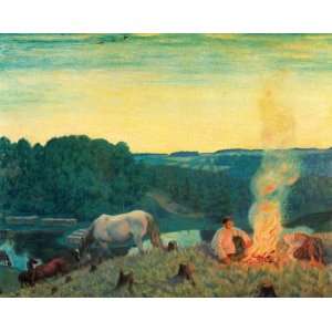   Made Oil Reproduction   Boris Kustodiev   32 x 26 inches   Bonfire