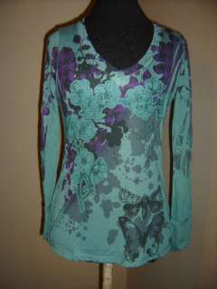 new Weavers flowers & butterfly top blouse s Urban wear  