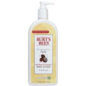 Burts Bees Fragrance Free Body Lotion, Shea Butter & Vitamin E, 12 oz 