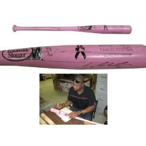  Carlos Santana Autographed Game Used Mothers Day Bat 