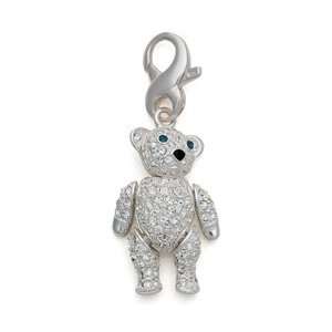  Pave Bear Charm, Sterling Silver Jewelry