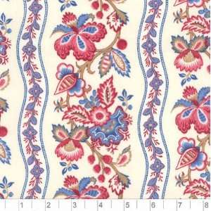  54 Wide Chantal Stripe Red & Blue Fabric By The Yard 