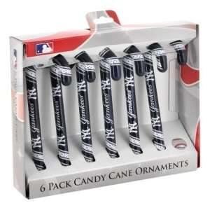 New York Yankees Candy Cane Ornaments   Set of 6 