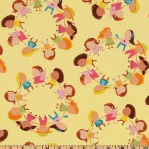  44 Wide Hopscotch Circle Of Friends Gold Fabric By The 