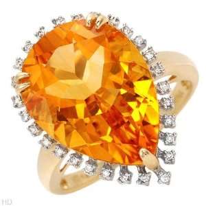   Stones   Genuine Clean Diamonds And Citrine Made Of 14K Two Tone Gold