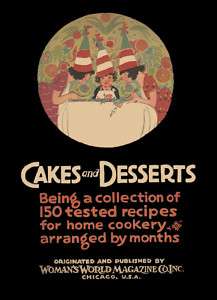Vintage Antique CAKES DESSERTS Cookbook Recipes Repro  