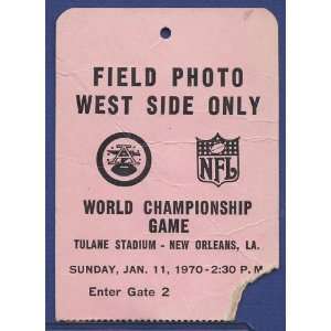  1970 Super Bowl IV Press Pass Vikings vs. Chiefs Sports 