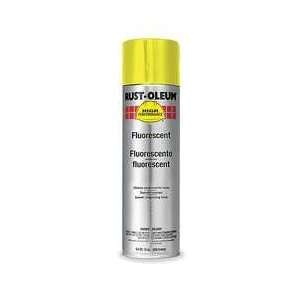  RUST OLEUM Spray Paint, Fluorescent, Yellow, 14 Oz Case of 