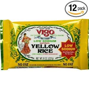Vigo Low Sodium Yellow Rice, 8 Ounce (Pack of 12)  Grocery 