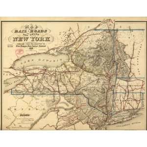  1857 Map of railroads of state of New York