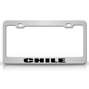  CHILE Country Steel Auto License Plate Frame Tag Holder 