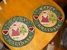 Fitz and Floyd Omnibus Christmas Crafts Canape Plates