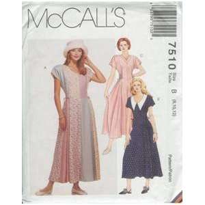  McCalls Sewing Pattern 7510 Womens Dress Size B (8,10, 12 