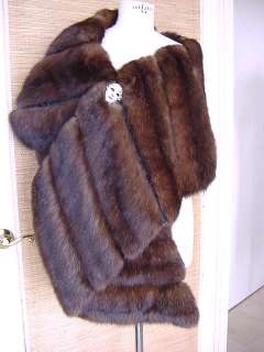SABLE Wrap Art Deco inspired Whole Pelts Silver tipped  