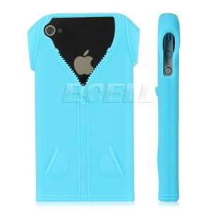  Ecell   SKY BLUE T SHIRT SILICONE GEL SKIN CASE FOR iPHONE 