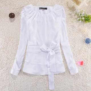 Japan style noble cute bow chiffon blouse top(3 color)  