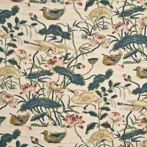  Heron & Lotus Flower 2 by G P & J Baker Fabric