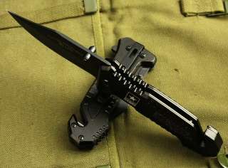 US Army Black Super SURVIVAL Rescue Camp Hunting Small Folding Pocket 