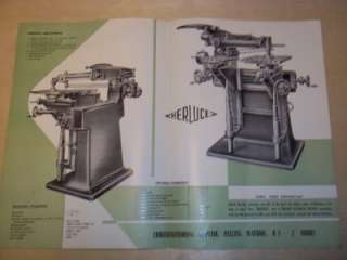 Vtg Herluce Catalog~Copying Milling Machine HE 2~Graver  