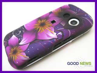 for Verizon LG Cosmos VN250 Purple Pink Flower Rubberized Hard Case 