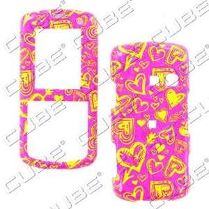  LG Banter UX265 AT&T   Yellow Hearts on Pink   Hard 