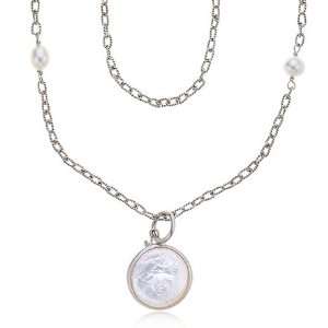  Baroque Coin Pearl Wrap Necklace in Sterling Silver 