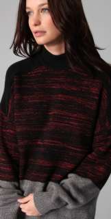 Alexander Wang Marled Colorblock Mock Neck Sweater  