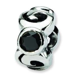   Reflections Sterling Silver Black CZ Bead Arts, Crafts & Sewing