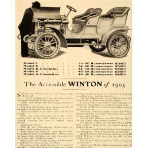  1905 Ad Winton Model A B Limousine Carriage Automobile 