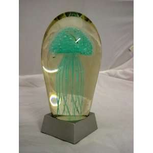  Blue Glass Jellyfish Paperweight 6 (Glow in Dark) With 3 