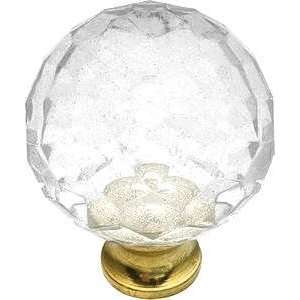   Faceted Ball Acrylic Knob Brass Plated K39 CK60L BP