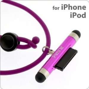   Dock Connector Neck Strap with Touch Pen for iPhone/iPod (Pink