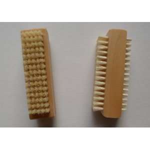   SHIPPING) 2 Natural Bristle Wooden Wood Manicure Nail Brush (set of 2
